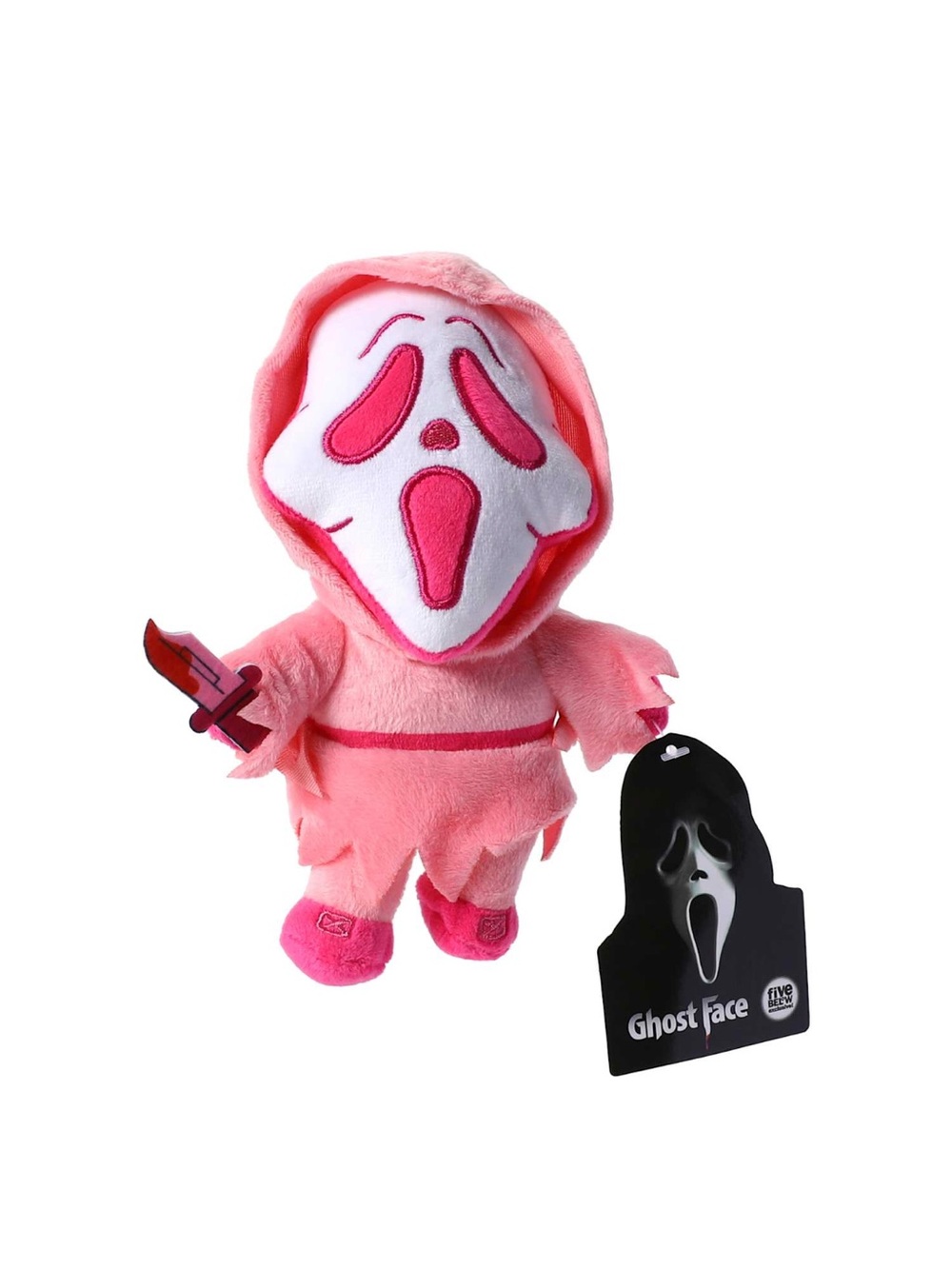 Viral Pink Ghost Face Plush Toy — Soft Hooded Horror Character